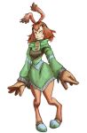  1girl ^_^ animal_ears closed_eyes digitigrade drawfag dress genderswap green_dress hooves legend_of_mana monster_girl niccolo redhead seiken_densetsu solo wide_hips 