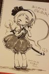  1girl dated karaagetarou konpaku_youmu monochrome photo signature sketch tagme touhou traditional_media 