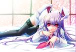  bunnygirl long_hair purple_hair red_eyes reisen_udongein_inaba thigh-highs touhou 