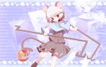 basket grey_hair highres jewelry miko_machi mouse mouse_ears mouse_tail nazrin pendant prehensile_tail red_eyes short_hair solo tail touhou