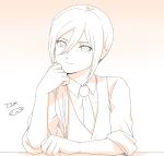  1boy adult afuro_terumi bust character_name formal inazuma_eleven_(series) inazuma_eleven_go long_hair male mizuhara_aki monochrome necktie ponytail sleeves_rolled_up solo suit 