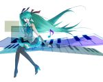  hatsune_miku long_hair musical_note open_mouth solo twintails vocaloid 