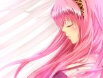  angel_wings bad_id blush closed_eyes long_hair megurine_luka pink_hair solo soraruru vocaloid wings yui_tooru 