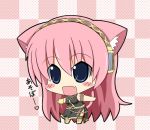  blue_eyes blush blush_stickers cat_ears cat_tail chibi fang headphones long_hair megurine_luka ogarasu pink_hair tail translated very_long_hair vocaloid 