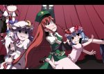  :t blue_hair bow braid china_dress chinadress chinese_clothes cirno hair_bow hat head_wings headwings hong_meiling izayoi_sakuya kick kicking koakuma long_hair patchouli_knowledge purple_hair red_eyes red_hair redhead remilia_scarlet short_hair tajuu tears touhou twin_braids very_long_hair wings 