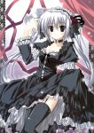  bird gothic_lolita highres korie_riko lolita_fashion slip_skirt thigh-highs thighhighs twintails white_hair 