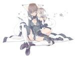  animal_ears blade_(artist) blade_(lovewn) breasts cleavage fox_ears fox_tail large_breasts multiple_girls original tail thigh-highs thighhighs 