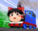  hakurei_reimu kyphosus locomotive ribbon steam_locomotive thomas_the_tank_engine touhou train what yukkuri_shiteitte_ne 