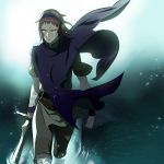  bandage cape male red_hair redhead shadow_of_the_colossus short_hair surcoat sword tensugi_takashi wander water weapon 