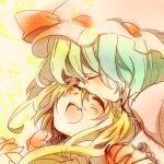  closed_eyes flandre_scarlet forehead_kiss kiss lowres multiple_girls remilia_scarlet siblings sisters sketch touhou uru_uzuki yuzuki_(pixiv) 