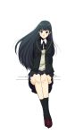  1girl amagami ayatsuji_tsukasa black_eyes black_hair blush long_hair saryu school_uniform sitting solo 