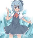  bad_id blue_hair bow cirno hair_bow ice ice_wings ribbon solo standing touhou wings yuzuha_(artist) 