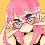  bad_id bespectacled glasses long_hair lowres megurine_luka pink_hair vocaloid 