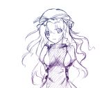  hat kyuu_you long_hair monochrome purple ribbon sketch touhou traditional_media yakumo_yukari 
