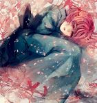  japanese_clothes lying minase_(mmakina) minase_(pixiv) pink_hair red_eyes saigyouji_yuyuko saigyouji_yuyuko_(living) solo tears touhou 