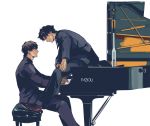  2boys black_hair brown_hair emiya_kiritsugu fate/stay_night fate/zero fate_(series) instrument kotomine_kirei multiple_boys piano yamakawatani 