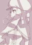  1girl ammonio beret drill_hair eyelashes happinesscharge_precure! hat hosshiwa long_hair looking_to_the_side monochrome precure sketch solo 