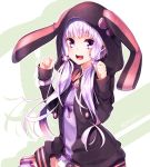  :d animal_hood bunny_hood earphones hair_ornament long_hair low_twintails open_mouth purple_hair sakuragi_ren smile twintails violet_eyes vocaloid voiceroid yuzuki_yukari 