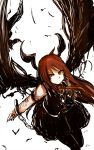  1girl adapted_costume chain demon_wings head_wings koakuma long_hair ne_kuro red_eyes redhead sketch solo touhou white_background wings 