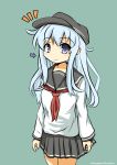  blue_eyes blue_hair hat hibiki_(kantai_collection) highres hoto_hakku kantai_collection smile uniform 