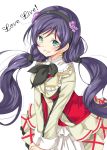  blue_eyes blush hair_band long_hair love_live!_school_idol_project low_twintails smile toujou_nozomi twintails uniform violet_hair 