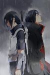  akatsuki_(naruto) black_hair dual_persona kkkkt long_hair male naruto rain red_eyes uchiha_itachi weapon wet 