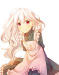  1girl dress kagerou_project kotori_(gokigen_iori) kozakura_mary long_hair looking_at_viewer red_eyes silver_hair 