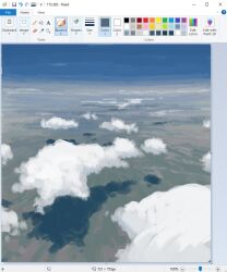  art_program_in_frame christian_young cloud_focus clouds cloudy_sky commentary day from_above microsoft_paint_(medium) microsoft_paint_(software) no_humans original outdoors painterly scenery screenshot shadow sky sky_focus 