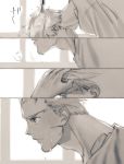  archer comic fate/stay_night fate_(series) greyscale hair_slicked_back monochrome silent_comic tam_(cuq) washing_hair 