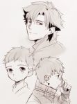  character_sheet close-up emiya_kiritsugu emiya_shirou fate/stay_night fate_(series) greyscale monochrome tam_(cuq) younger 