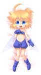 1girl blonde_hair blue_eyes fairy fairy_wings fang kso meyuu_(kso) original pointy_ears short_hair wings 
