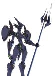  halberd holding masinhwangje mecha military no_humans original polearm robot shield simple_background solo weapon 