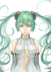  1girl aqua_hair bare_shoulders bryanth bust face hatsune_miku highres lips long_hair looking_at_viewer miku_append sketch solo twintails very_long_hair vocaloid vocaloid_append 