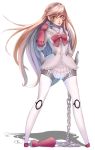  1girl android blonde_hair bow chain disembodied_limb fusion highres labrys lili_(tekken) lips long_hair lucky_clover_(luckyxclover) no_feet persona persona_4:_the_ultimate_in_mayonaka_arena red_eyes robot_joints solo tekken very_long_hair 