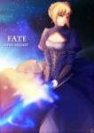  1girl blonde_hair blue_eyes cleavage_cutout fate/stay_night fate_(series) highres mw saber solo 