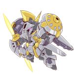  chibi energy_sword gundam gundam_build_fighters gundam_build_fighters_try kubomin lowres no_humans r-gyagya shield simple_background single_eye solo sword weapon white_background 