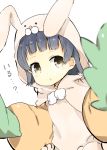  :o animal_costume animal_ears arare_(kantai_collection) artist_request black_hair brown_eyes bunny_costume carrot commentary_request cosplay highres kantai_collection kigurumi rabbit_ears short_hair white_background 