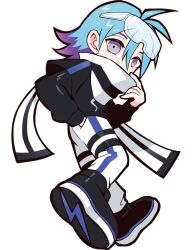  anime_coloring antenna_hair aqua_hair black_shirt black_shoes black_sleeve_cuffs black_undershirt covered_mouth crazy_raccoon double-parted_bangs eyewear_on_head full_body gradient_hair hair_between_eyes hand_in_pocket layered_sleeves lightning_bolt_print lightning_bolt_symbol long_bangs long_sleeves looking_at_viewer medium_hair meiy_(crazy_raccoon) multicolored_hair official_art pants puppeteer7777 purple_hair safety_glasses scarf second-party_source shirt shoe_soles shoes short_over_long_sleeves short_sleeves sleeve_cuffs solo straight_hair striped_clothes striped_pants tachi-e thick_lineart transparent_background undershirt vertical-striped_clothes vertical-striped_pants violet_eyes white_pants white_scarf 