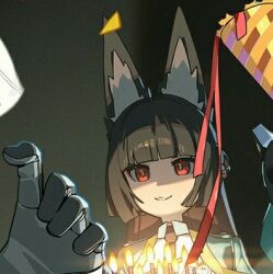 1boy animal_ears birthday_cake cake female_focus fox_ears fox_girl hoshimi_miyabi long_hair multiple_girls solo_focus zenless_zone_zero