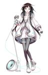  absurdres black_hair blue_eyes character_request gloves headphones highres izumi_(nagashi) microphone_stand pantyhose 