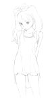  1girl dress monochrome original sketch solo traditional_media twintails yoshitomi_akihito 