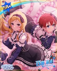 brown_footwear brown_hair character_name dress idolmaster_million_live!_theater_days long_hair momose_rio