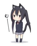  1girl animal_ears aono_yuu black_hair cat_ears chibi k-on! long_hair nakano_azusa school_uniform twintails 