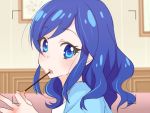  akira_(natsumemo) blue_eyes blue_hair character_request pocky 