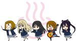  &gt;_&lt; akiyama_mio animal_ears black_hair black_legwear blonde_hair blue_eyes blush_stickers cat_ears chibi drumsticks grin guitar hair_ornament hairband hairclip hanyapunifu hime_cut hirasawa_yui instrument k-on! kotobuki_tsumugi long_hair nakano_azusa pantyhose pleated_skirt red_eyes short_hair skirt smile socks sweatdrop tainaka_ritsu twintails white_legwear 