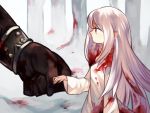  1girl berserker blood fate/stay_night fate_(series) holding_hands illyasviel_von_einzbern long_hair naoko_(juvenile) size_difference white_hair 