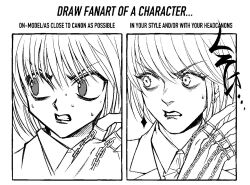 1boy 63roku63 androgynous chain earrings greyscale hunter_x_hunter jewelry kurapika male_focus monochrome multiple_drawing_challenge on-model_vs_in_your_style_challenge ring shirt simple_background upper_body white_background