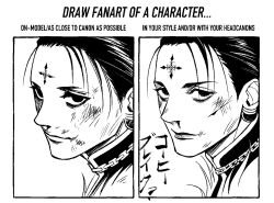 1boy 63roku63 black_eyes black_hair chrollo_lucilfer cross_tattoo earrings facial_mark forehead_mark forehead_tattoo greyscale hunter_x_hunter jewelry looking_at_viewer male_focus monochrome multiple_drawing_challenge on-model_vs_in_your_style_challenge simple_background tattoo upper_body