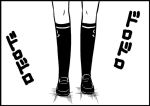 black_legwear close-up comic kantai_collection legs loafers monochrome otoufu shoes simple_background translation_request ushio_(kantai_collection) 