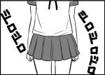  close-up comic kantai_collection monochrome otoufu pleated_skirt school_uniform serafuku simple_background skirt translation_request ushio_(kantai_collection) 